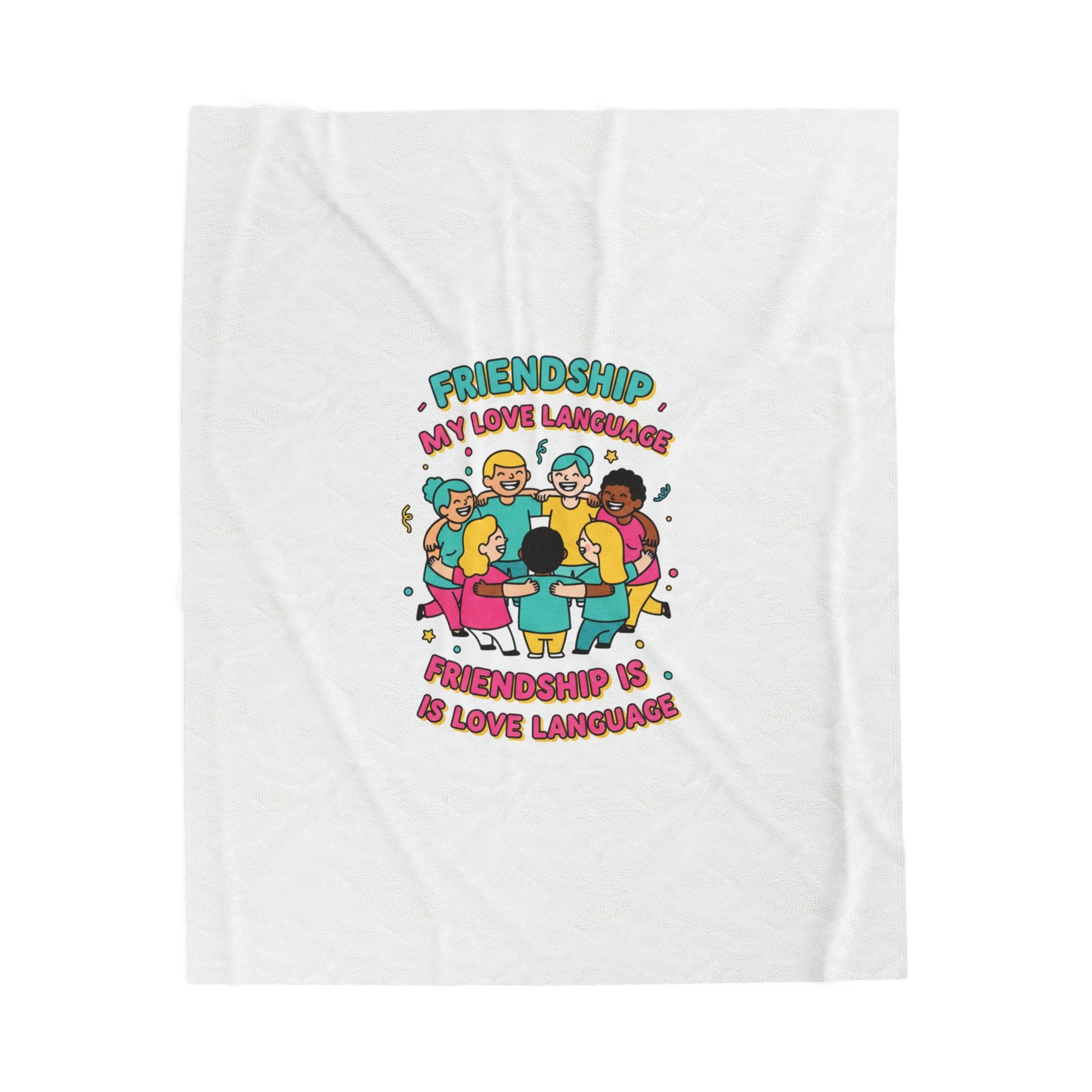 Friendship Is Love Language Velveteen Blanket | Platonic Love, Bestie Keepsake