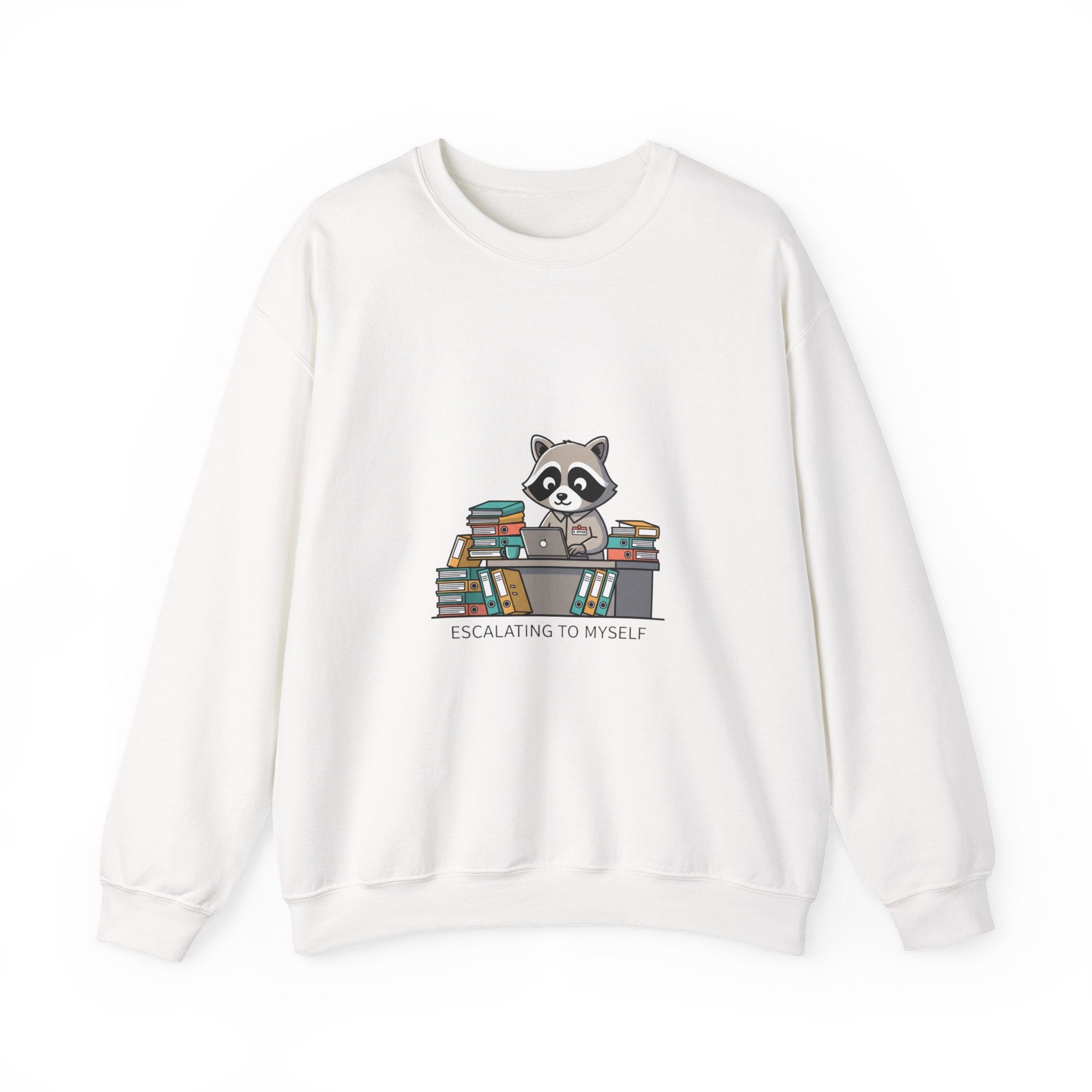 Escalating to Myself raccoon sweatshirt | office raccoon, adulting animal illustration