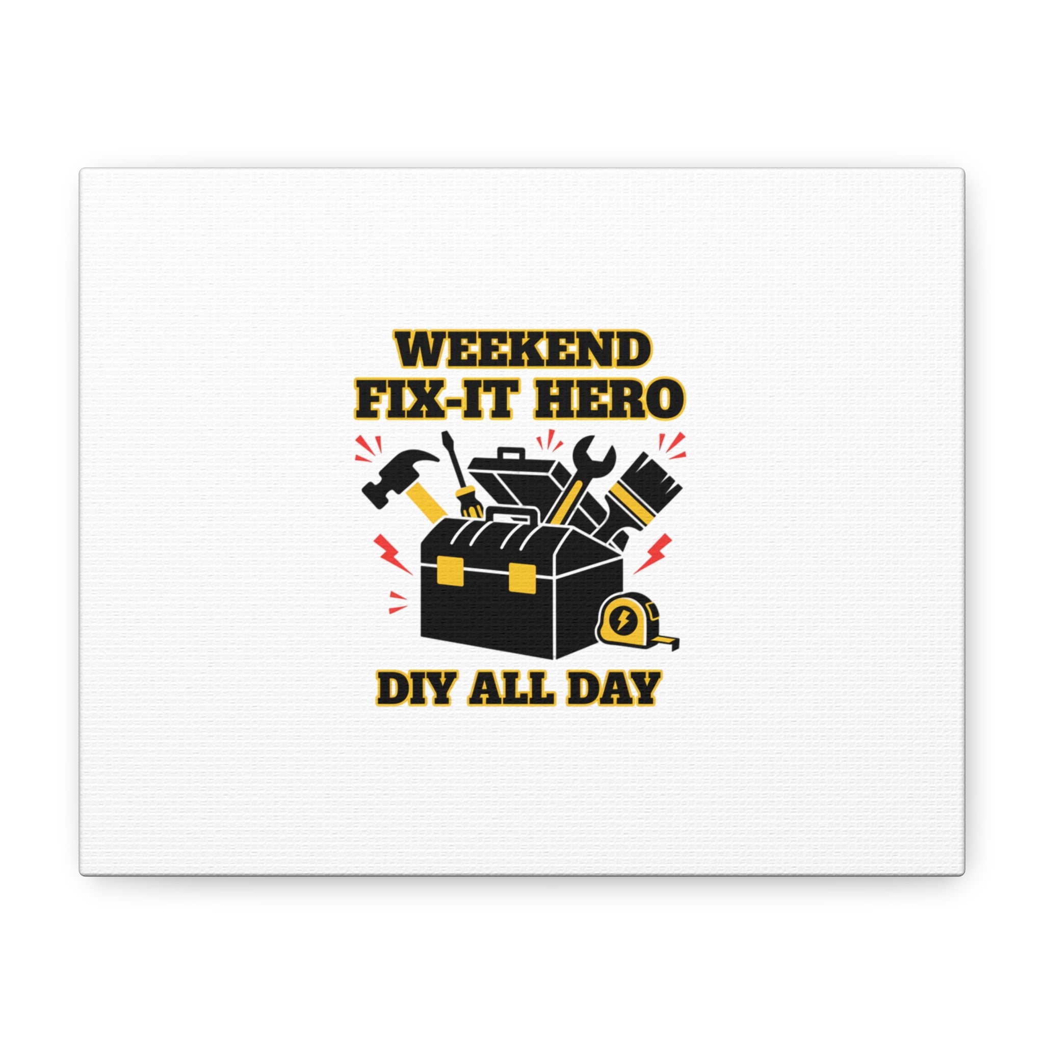 Weekend Fix-It Hero Canvas | DIY workshop tools, maker iconography