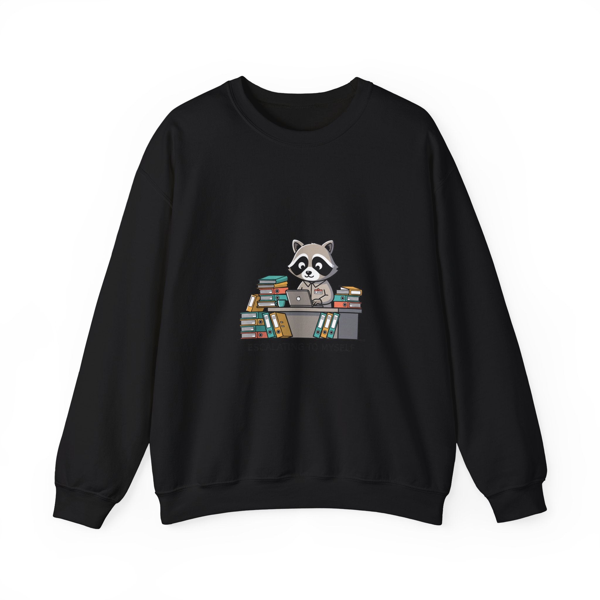 Escalating to Myself raccoon sweatshirt | office raccoon, adulting animal illustration